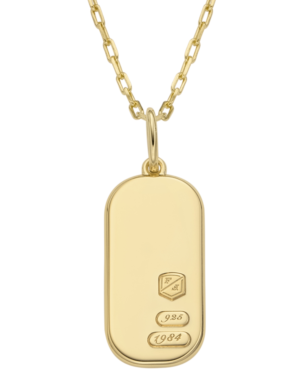 Shop Fossil Sterling All Stacked Up Gold-tone Sterling Silver Pendant Necklace