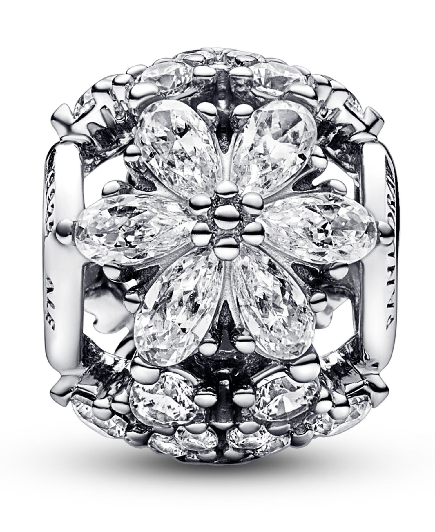Cubic Zirconia Sparkling Herbarium Cluster Round Charm
