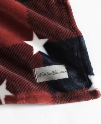 Americana Plaid Ultra Soft Plush Fleece Throw, 70 x 50