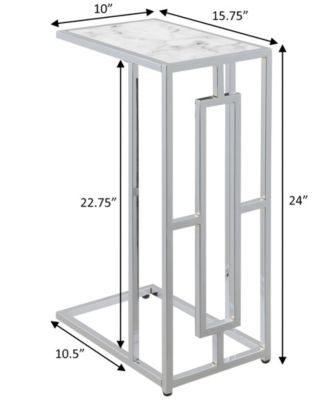 15.75" Chrome Oxford Glass C End Table