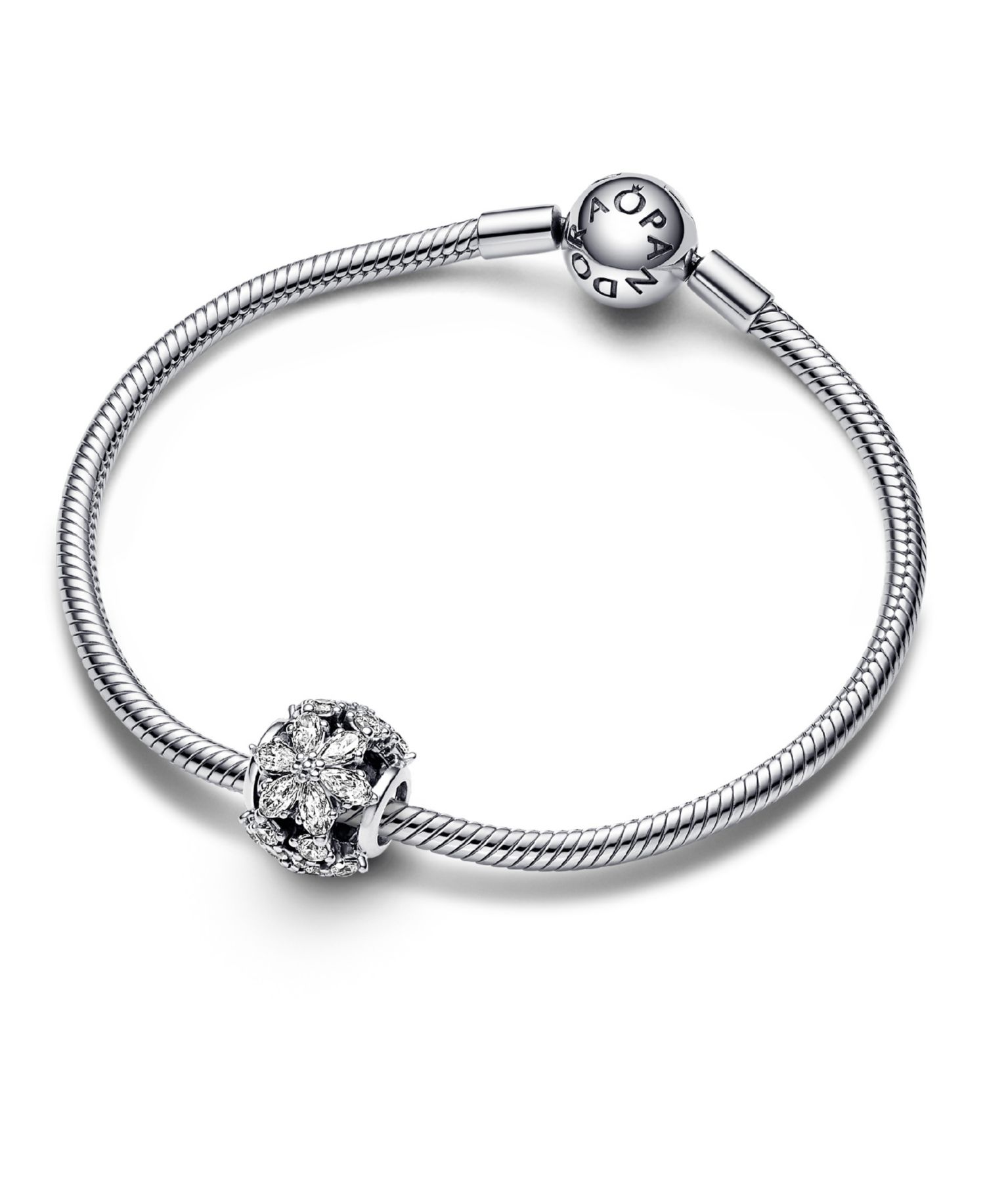 Cubic Zirconia Sparkling Herbarium Cluster Round Charm