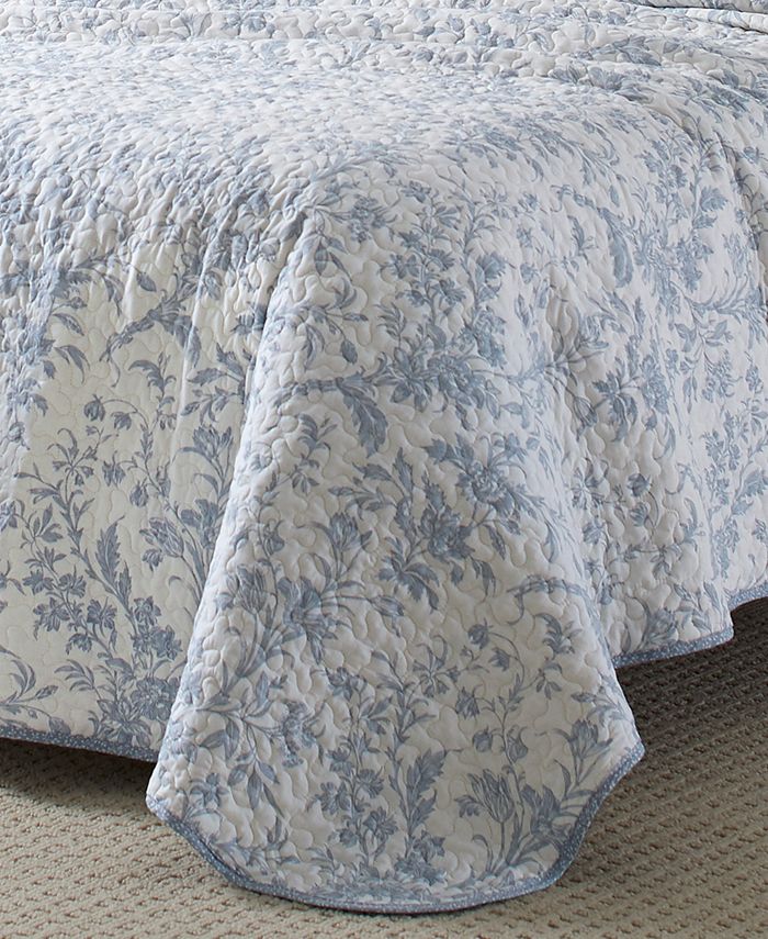 Laura Ashley Amberley Cotton Reversible 4Piece Quilt Set, Full/Queen