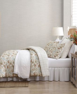 Bramble Floral Cotton Reversible 3-Piece Comforter Set, Full/Queen