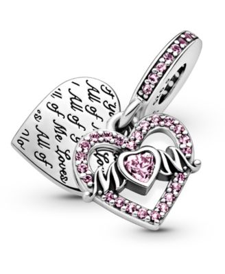 Mixed Stone Heart Mom Dangle Charm