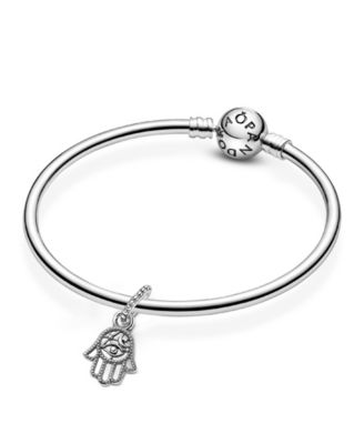 Sterling Silver Protective Hamsa Hand Dangle Charm
