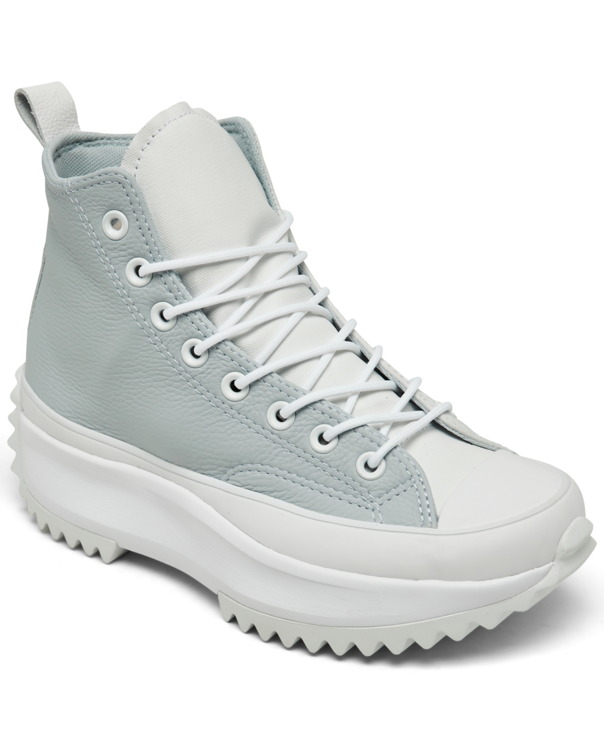 Women's Run Star Hike Platform Utility Leather High Top Sneaker Boots from Finish Line - White, Moonbathe
