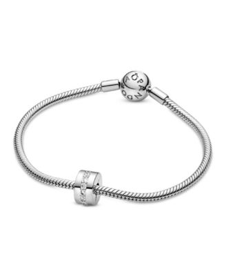 Cubic Zirconia Clear Sparkling Row Clip Charm