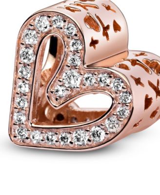 Cubic Zirconia Sparkling Freehand Heart Charm