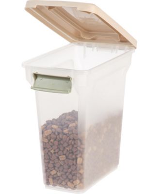USA 13 Lbs / 15 Qt WeatherPro Airtight Pet Food Storage Container, for Dog Cat Bird and Other Pet Food Storage Bin, Pet Supplies, Keep Pests Out, Keep Fresh, BPA Free, Clear/Almond