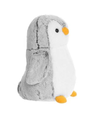 Medium Gray PomPom Penguin Playful Plush Toy Gray 11.5"