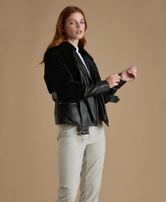 Women's Belted Biker Jacket