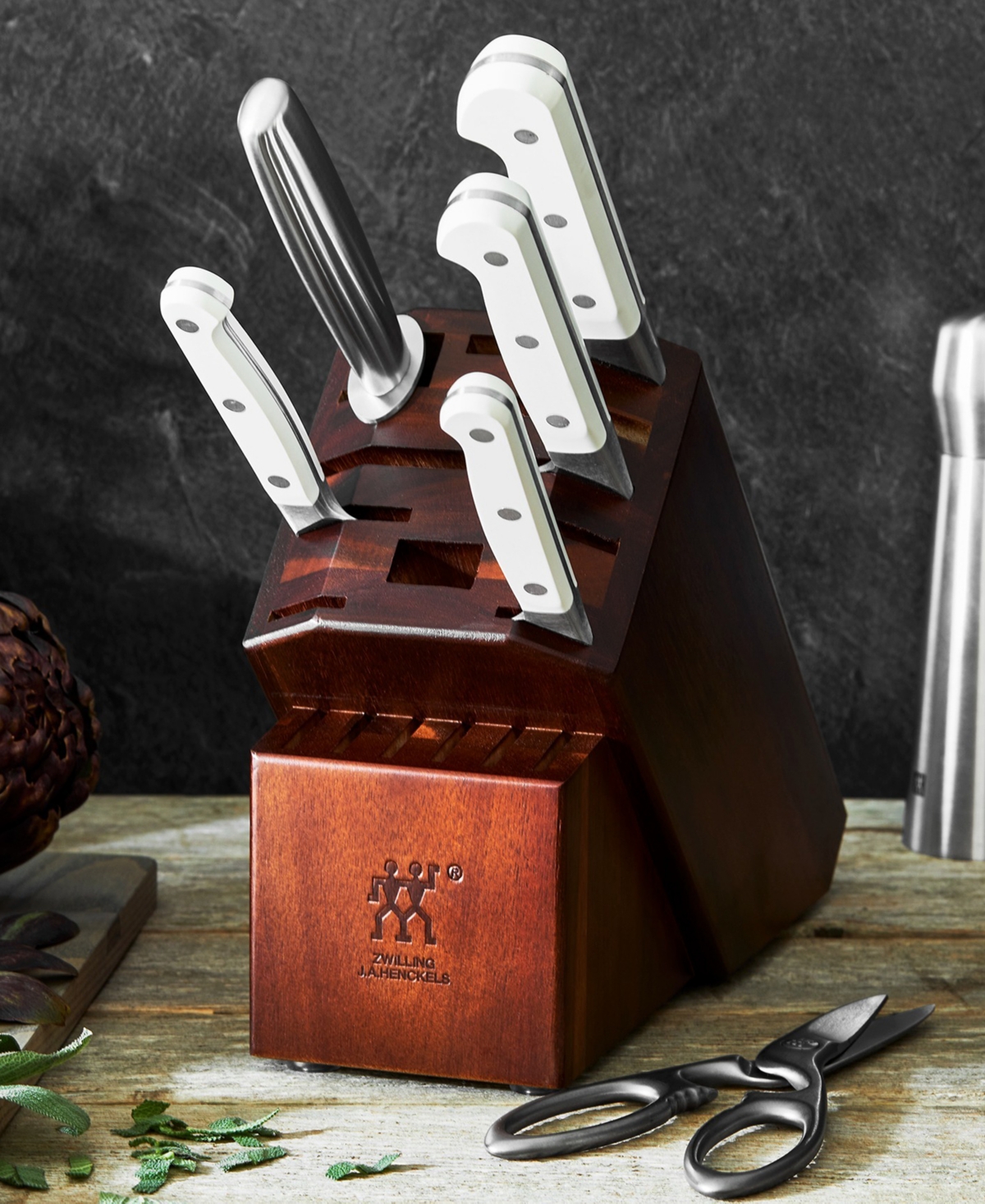 Zwilling Pro Le Blanc 7-piece Knife Block Set In White