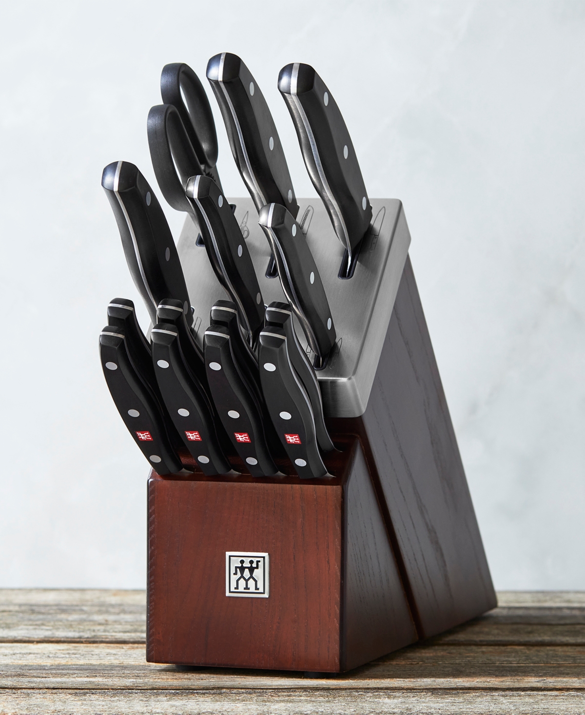 Shop Zwilling Twin Signature 15-piece Self-sharpening Knife Block Set In Brown