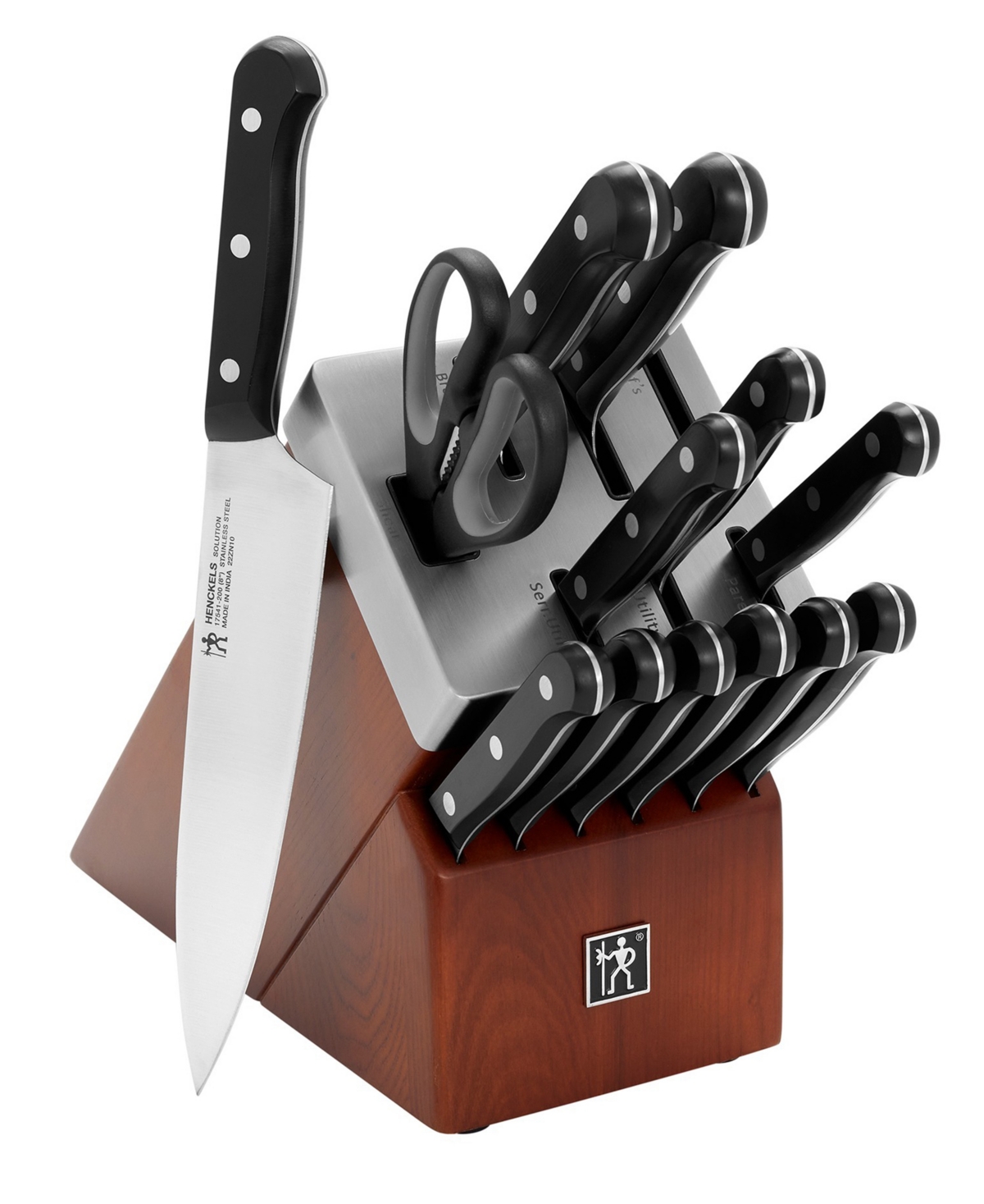 J.a. Henckels Solution 14-piece Self-sharpening Knife Block Set In Brown
