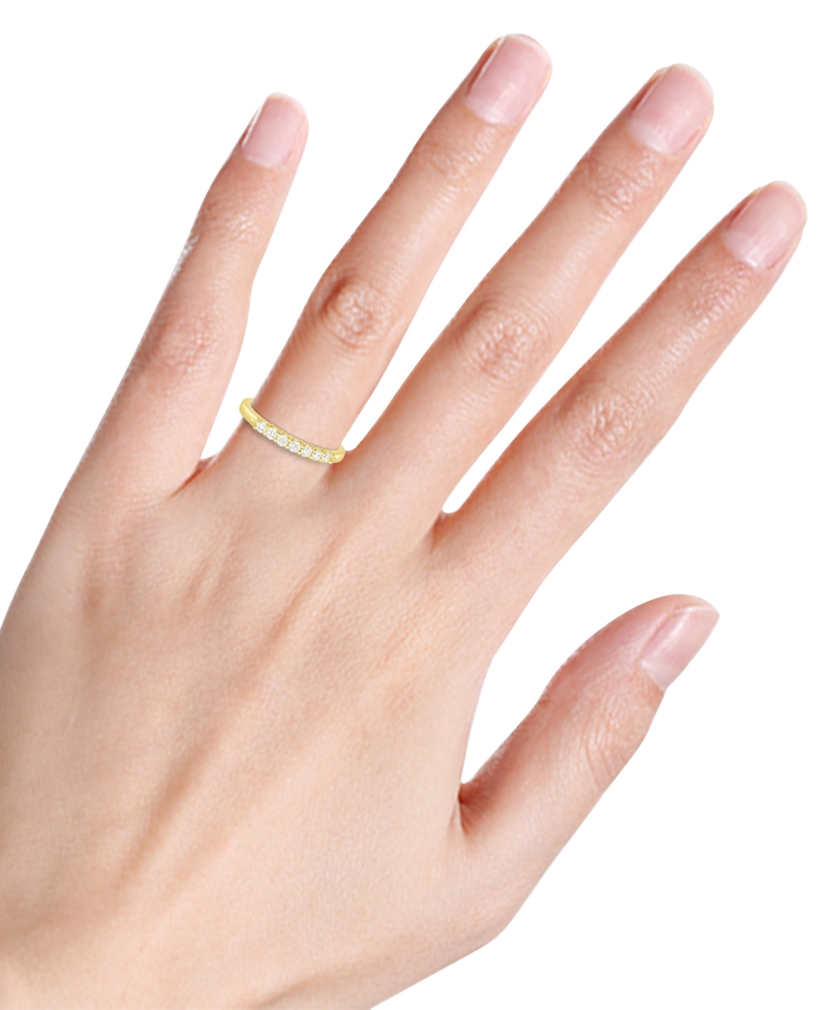 Macy's Diamond Seven Stone Polished Band (1/2 Ct. T.w.) In 14k Gold In Yellow Gold