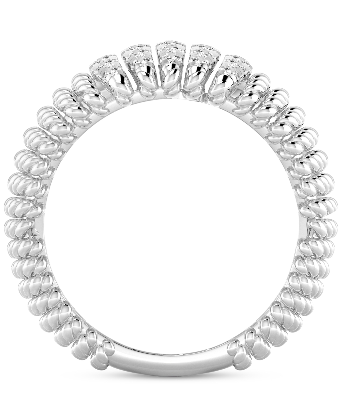 Shop Macy's Diamond Vertical Row Cluster Dome Ring (1/2 Ct. T.w.) In 14k White Gold
