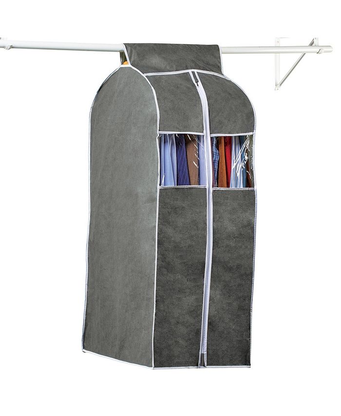 Collections Etc Zippered Hanging Garment Storage Bag with SeeThrough