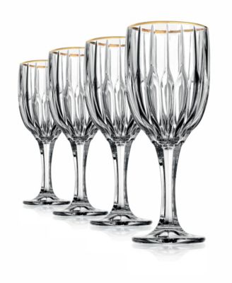 Godinger Pleat Gold Rim Goblets, Set of 4 - Macy's