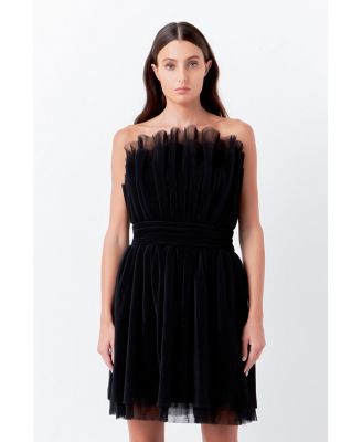Women's Strapless Mini Tulle Dress