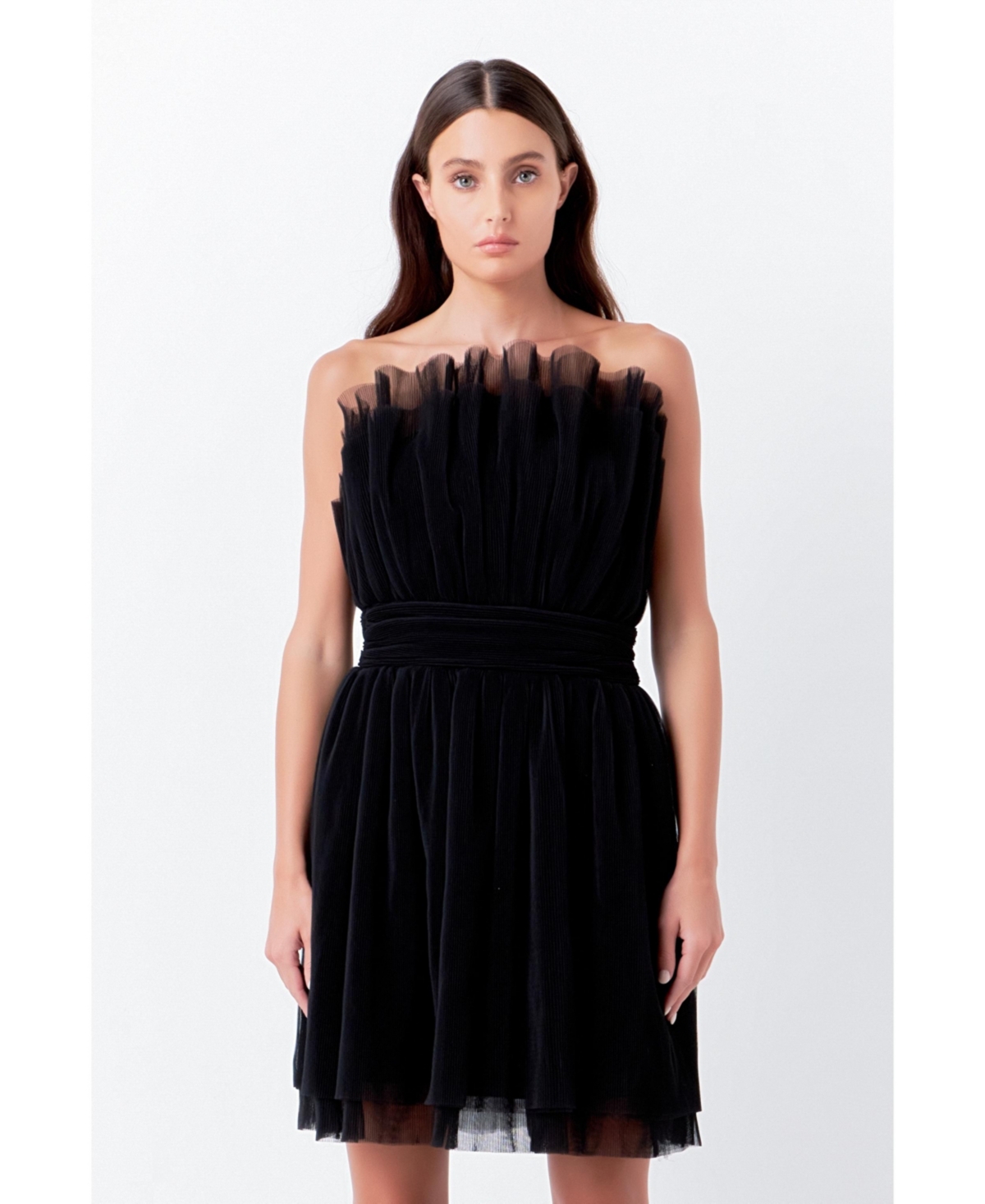 Women's Strapless Mini Tulle Dress