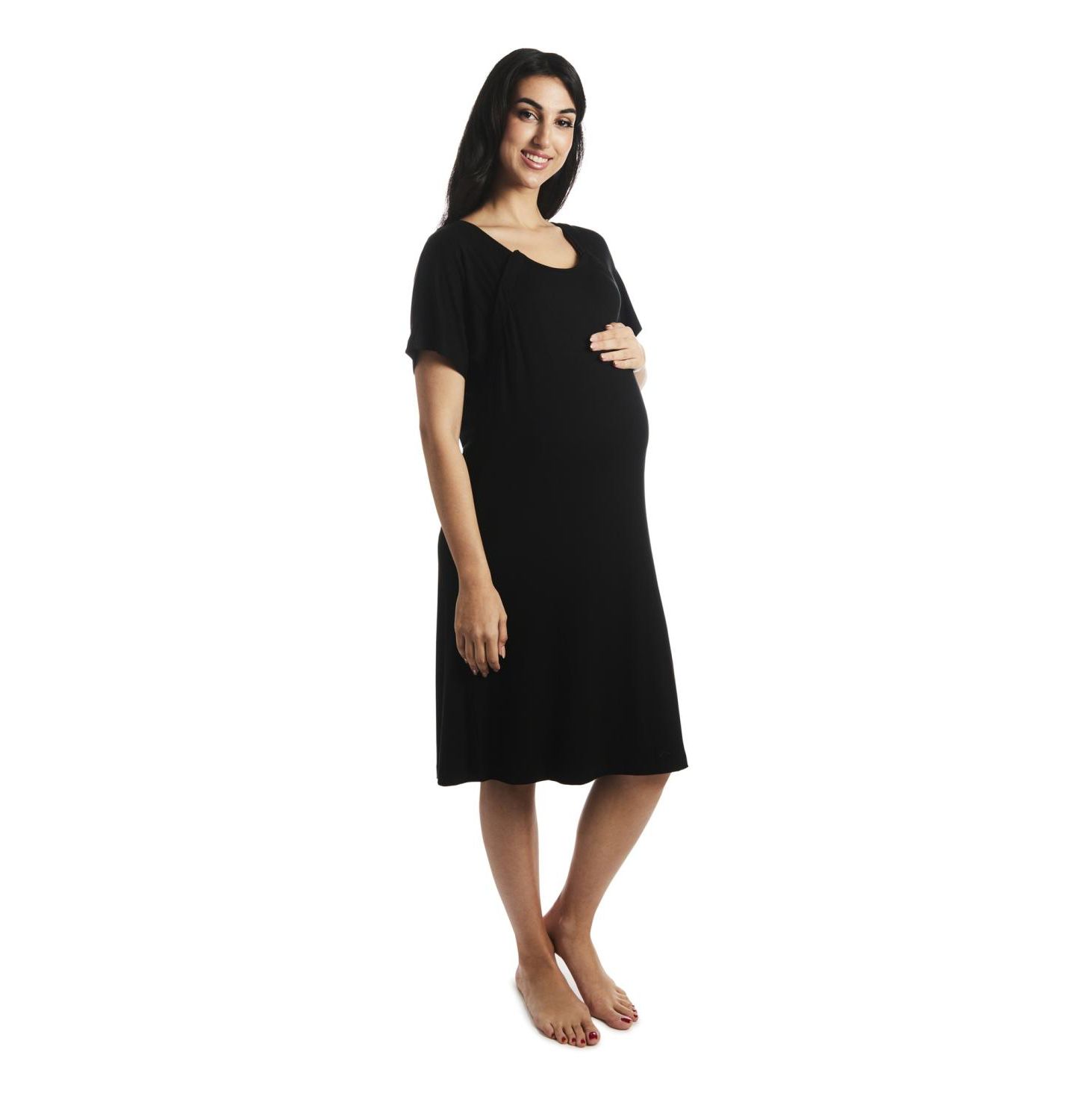 Женские платья Everly Grey Maternity Rosa Maternity/Nursing Hospital Gown, цвет: Чёрный — фото 1