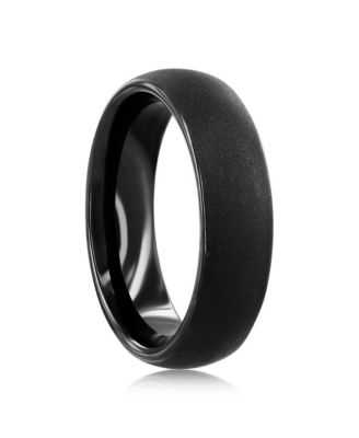 Black Plated Tungsten Ring - Matte Finish