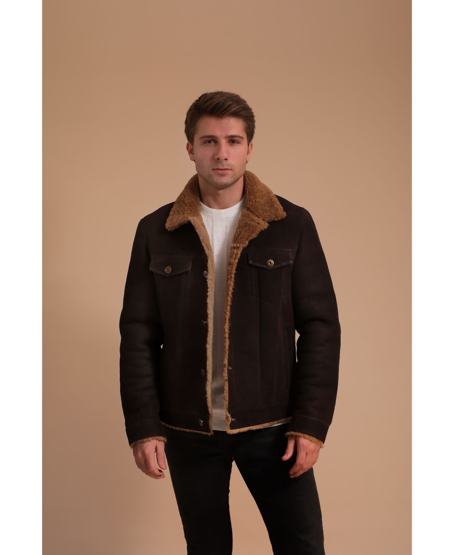 Men's Alfie Shearling Suede Jacket