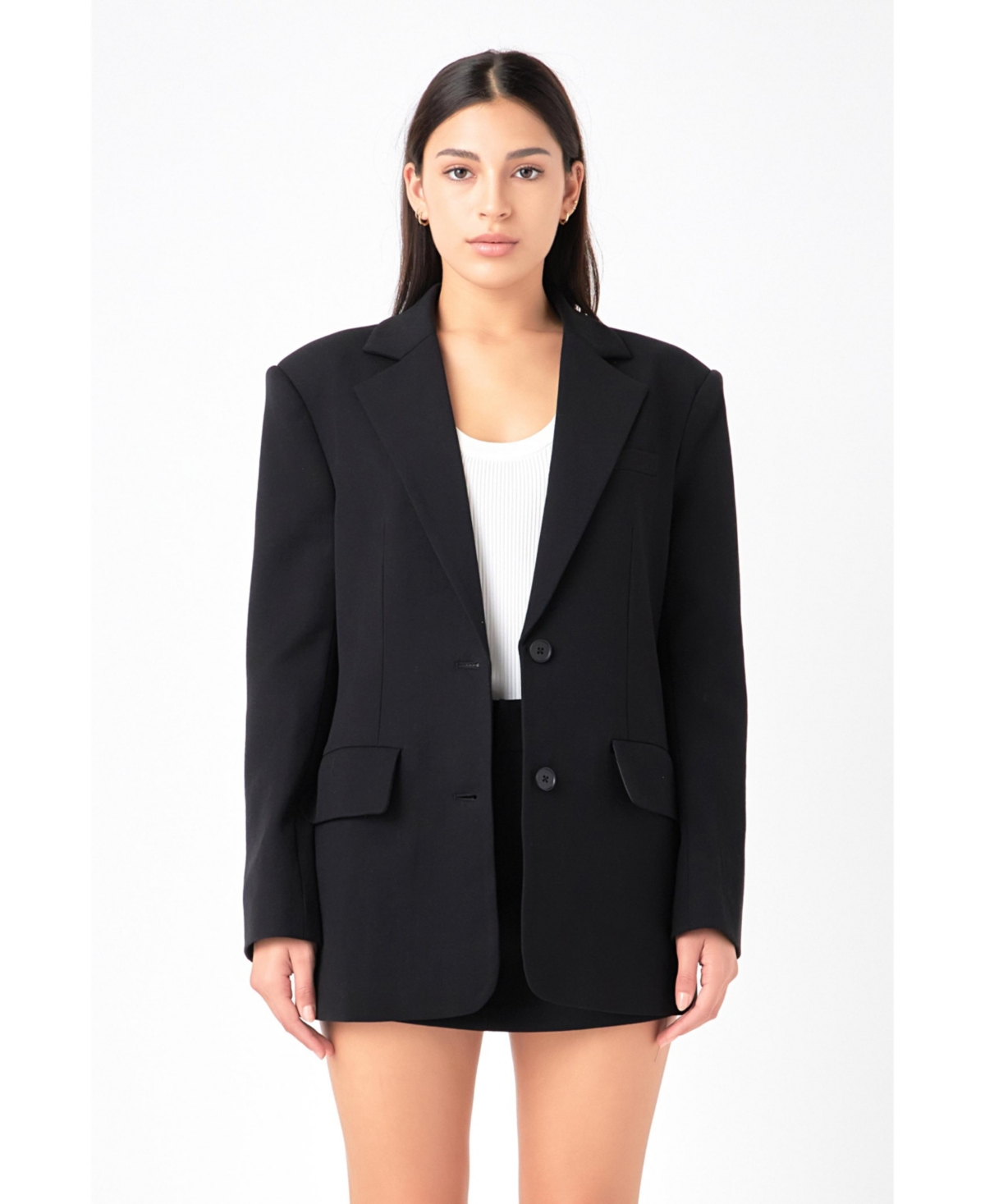 Grey Lab Women's Oversized Notched Collar Blazer