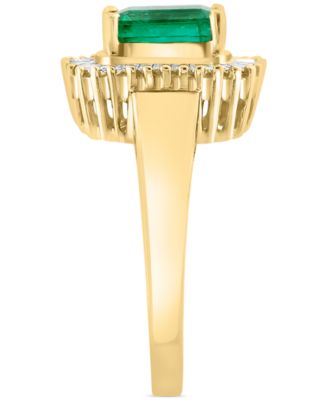 EFFY&reg; Emerald (1-3/8 ct. t.w.) and Diamond (1/2 ct. t.w.) Ring in 14k Yellow Gold 