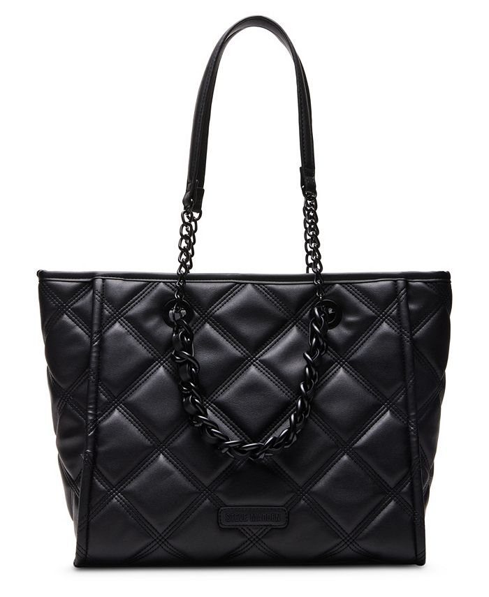 Steve Madden Katt Faux Leather Quilted Tote with Pouch - Macy's