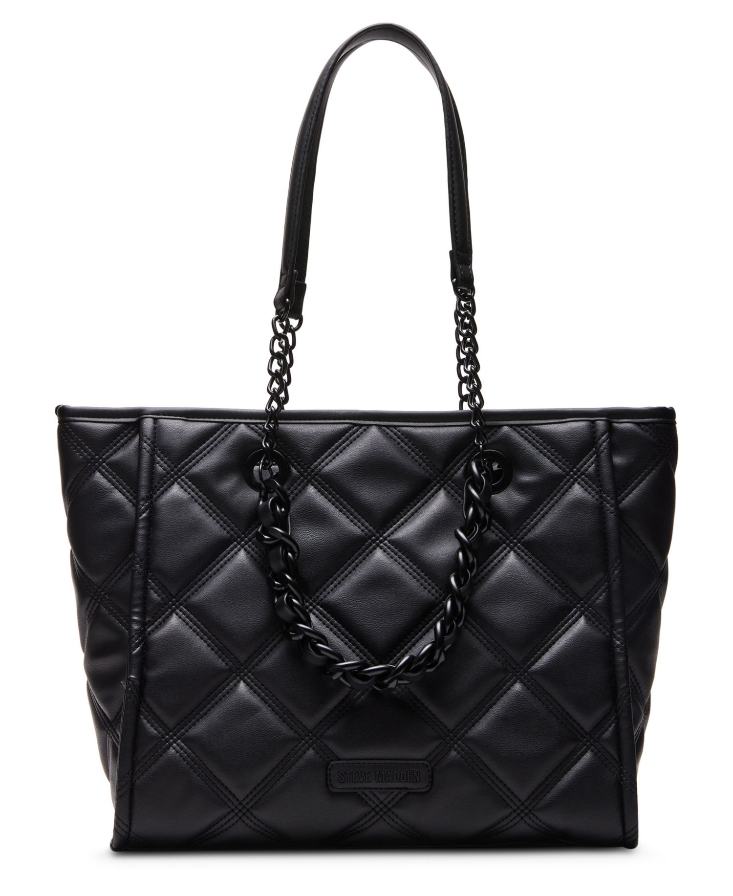 Katt Faux Leather Quilted Tote with Pouch