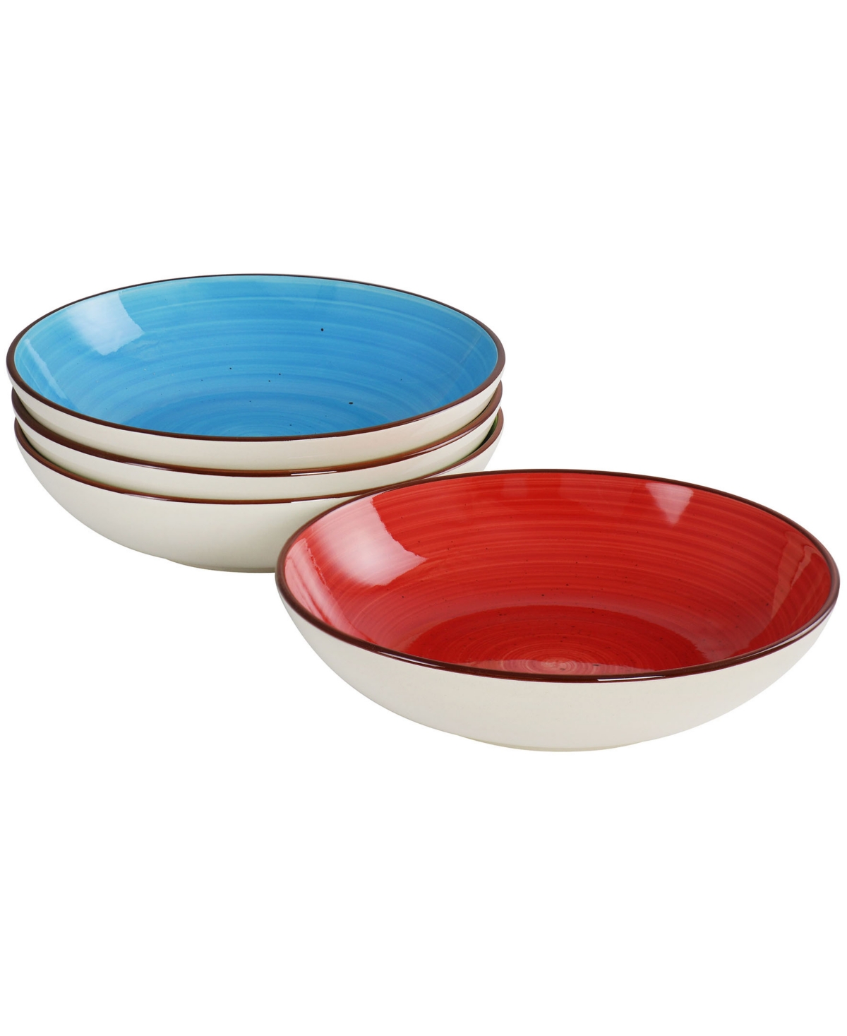 Elama Mason 12 Piece Double Bowl Stoneware Dinnerware Set, Service For 4 In Multi