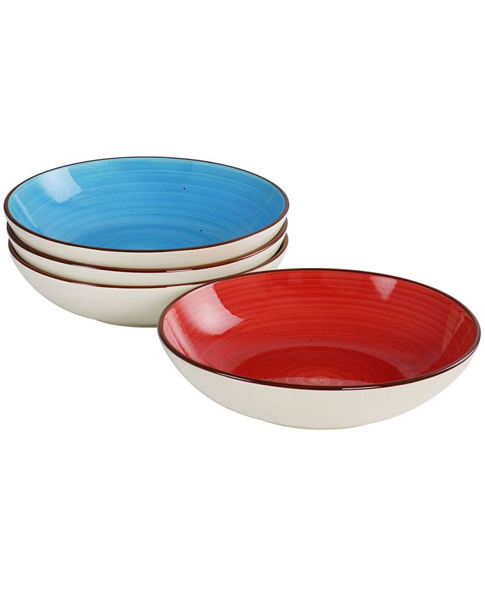 Elama Mason 12 Piece Double Bowl Stoneware Dinnerware Set, Service for