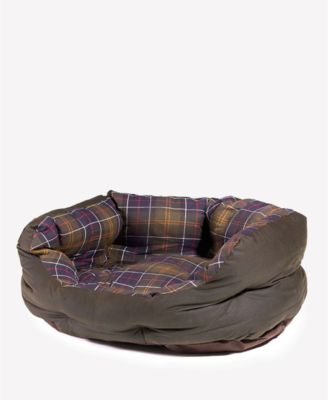 Barbour - Plaid Lined Waxed Cotton Slumber Pet Bed, Small