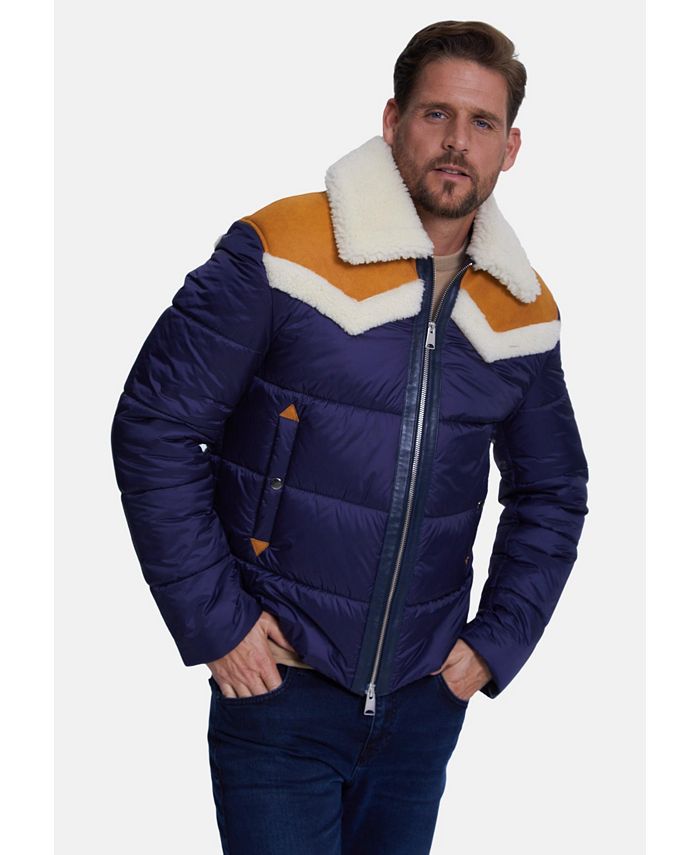 Furniq UK Men's Puffer Jacket, White Wool - Macy's