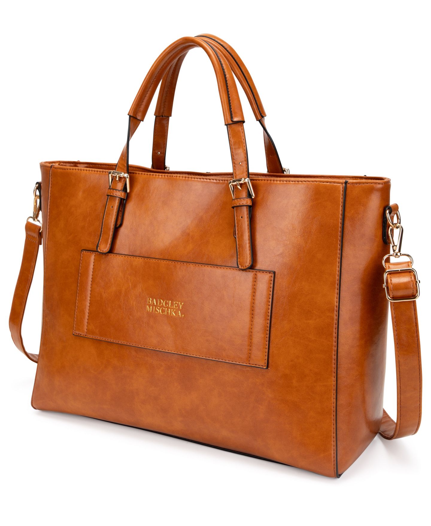 Сумка Badgley Mischka Julia Faux Leather Tote, цвет: Чёрный — фото 14