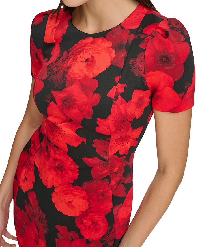Calvin Klein Women's Floral-Print Sheath Dress - Macy's