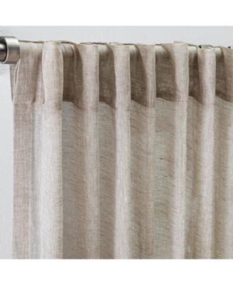 Grace Sheer Linen Rod Pocket/ Back Tabs Panel Curtains