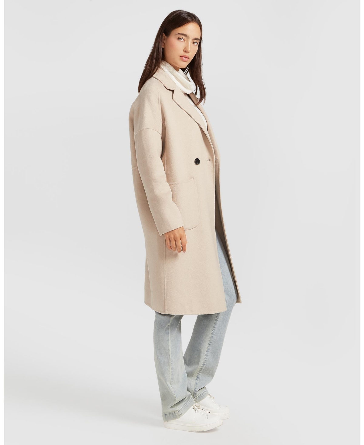 Belle & Bloom Women's Publisher Double-Breasted Wool Blend Coat