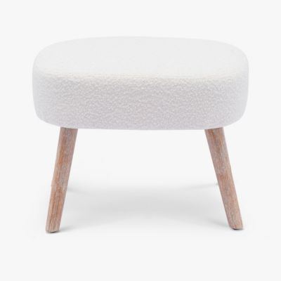 21.6" Wide Square Upholstered Cushion Ottoman Foot Stool
