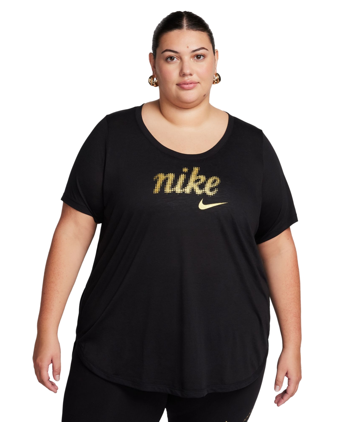 Nike Women's Plus Size Essential Tunic Logo T-shirt In Black