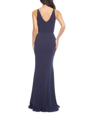 Women's Jordan V-Neck Asymmetrical Ruched Bodycon Gown