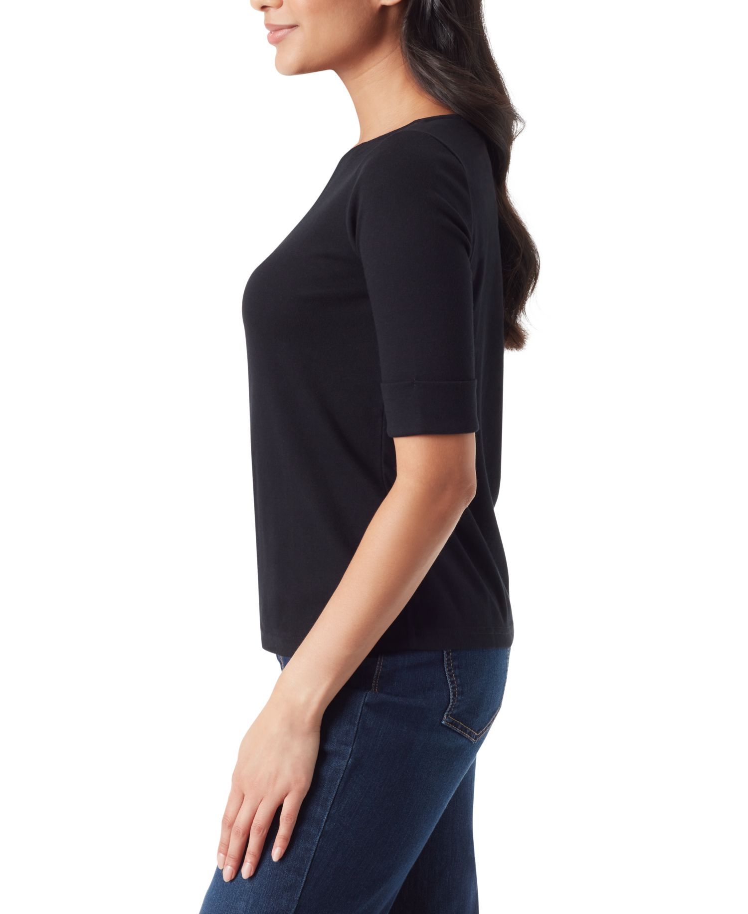 Women's Alanis Boat Neck Elbow-Sleeve T-Shirt