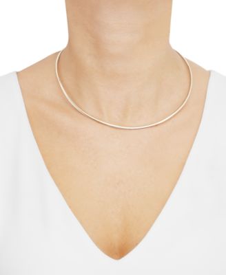 Lightweight 17" Reversible Omega 14k Gold over Sterling Silver and Sterling Silver Necklace