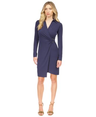 Michael kors blue dress long sleeve best sale