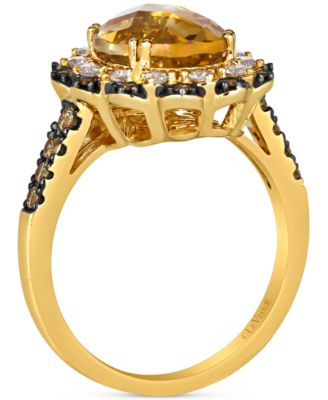 Cinnamon Citrine (3-1/4 ct. t.w.) & Diamond (1/2 ct. t.w.) Halo Ring in 14k Gold