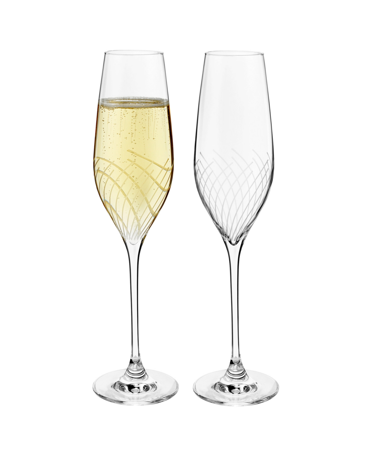 Rosendahl Holmegaard Cabernet Lines 9.9 oz Champagne Glasses, Set Of 2 In Clear