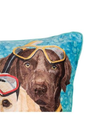 Snorkel Dog Light-Up LED Accent Throw Pillow, 18" x 18"