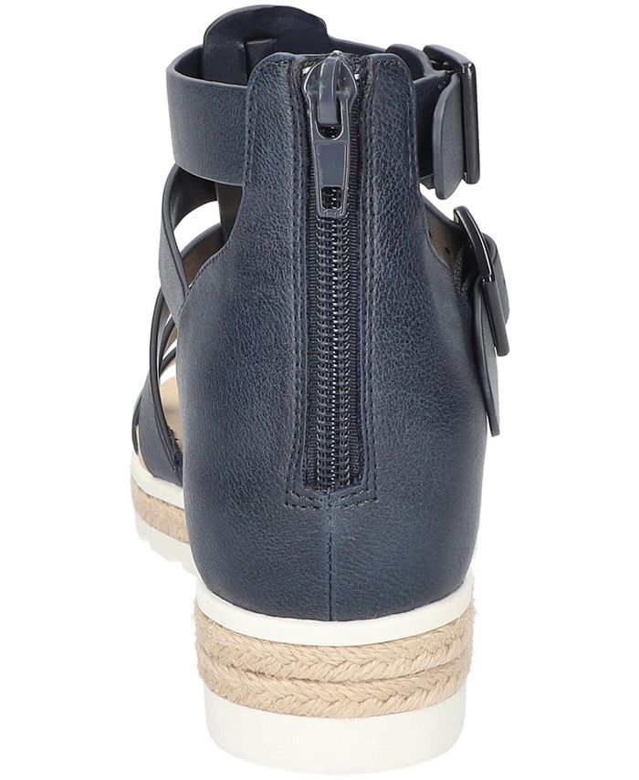 Easy Street Women's Simone Zip Wedge Sandals - Macy's
