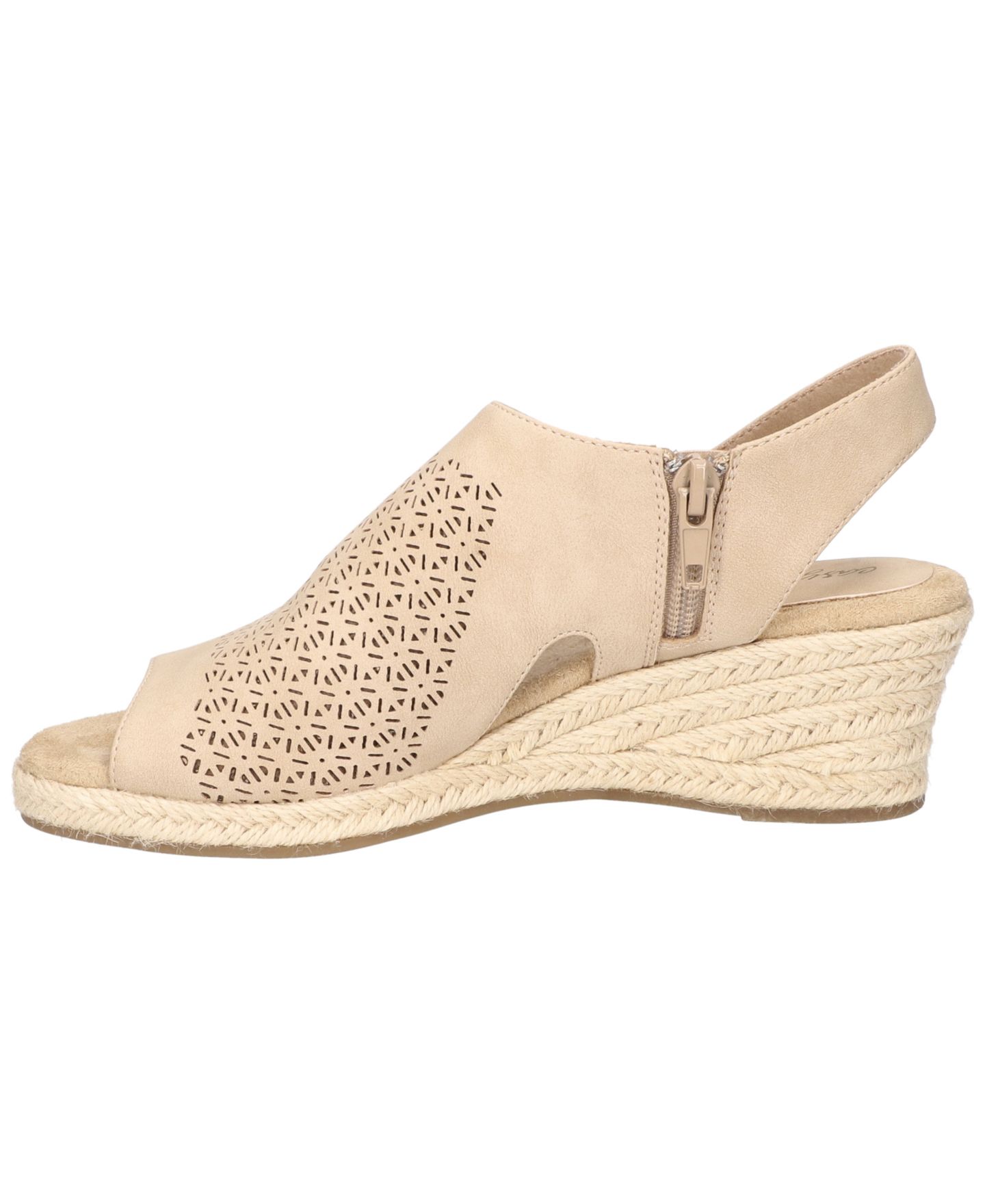 Женские сандалии Easy Street Serena Zip Espadrille Wedge, цвет: Песочный — фото 7
